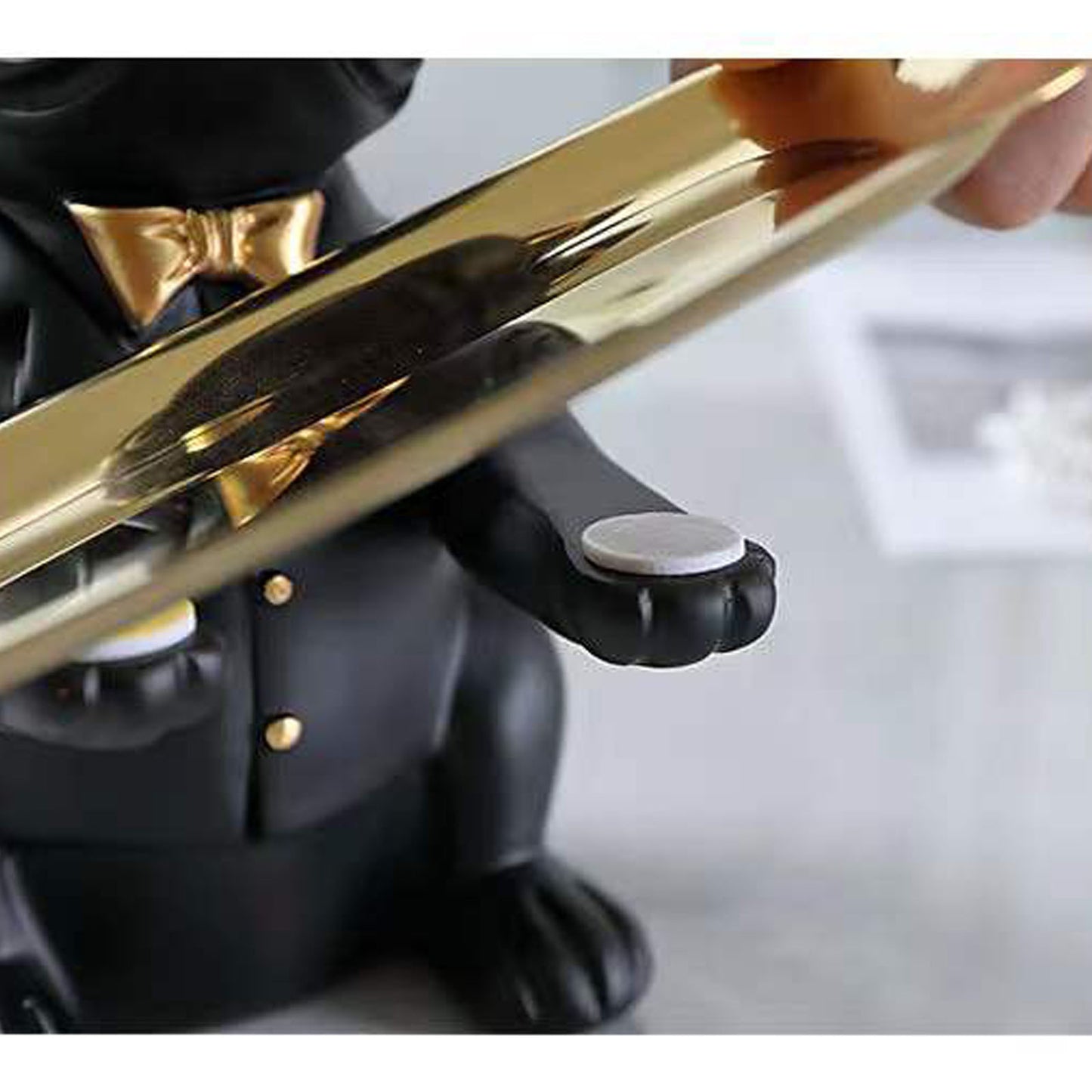 French Bulldog Statue with Tray – Cute Dog Sculpture, Home Decoration & Coin Bank, Black or Brown