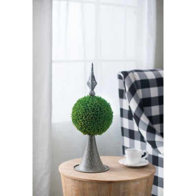 Verdantia Mini Faux Potted Boxwood Topiaries – Set of 3 Decorative Indoor Green Plants.
