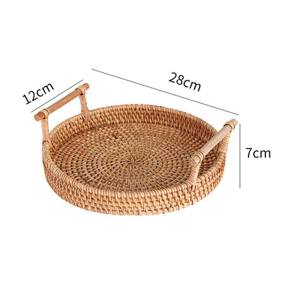 SakuraServe Tray – Japanese Style Round Serving Tray with Paper Liners