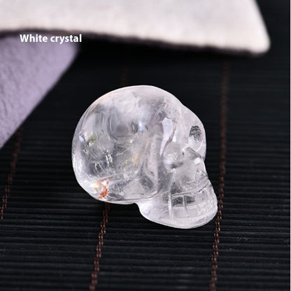 Natural Crystal Skull Semi-precious Stone Carving Crafts Ornaments