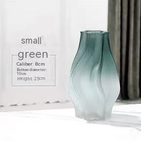 Averin Studio Modern Minimalist Small Whirlwind Porcelain Glass Vase – Decorative Painted Glass Flower Vase.