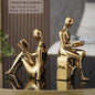 Novare Silver Electroplated Abstract Bookend – Modern Minimalist Ceramic Artware Ornament