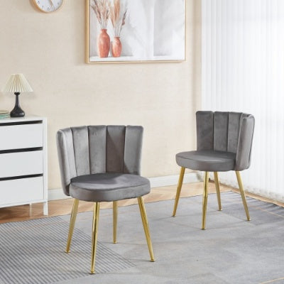 Velouria W234 Luxury Modern Dining Chair (Set of 2) with Golden Metal Legs - Tavira Store | A Luxario Labs Ltd Brand. 