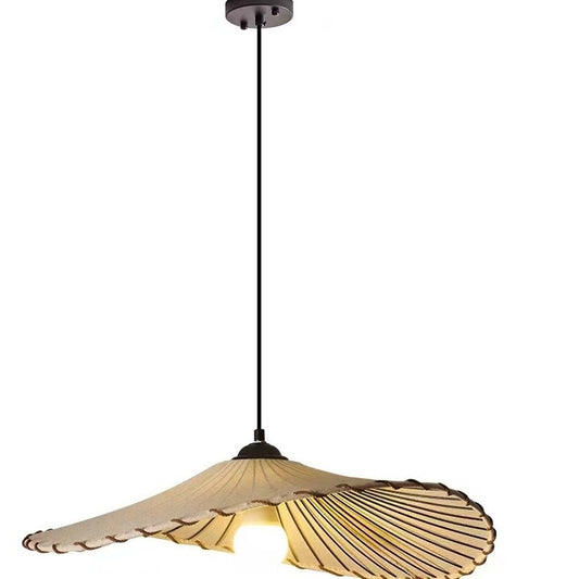 Japanese Lotus Pendant Lamp – Creative Straw Hat Design, Warm Light Ceiling Light for Restaurant, Tea Room & Bedroo