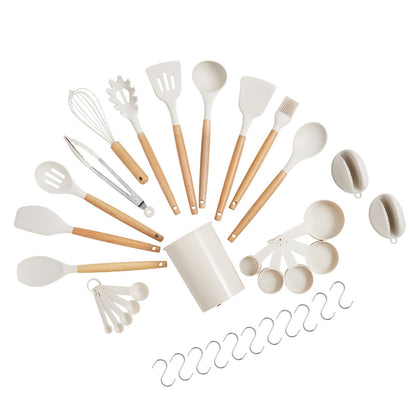 EliteChef 34 PCS Premium Silicone Kitchen Utensils Set – Heat Resistant Non-Stick Cooking Tools with Spatulas & Spoons