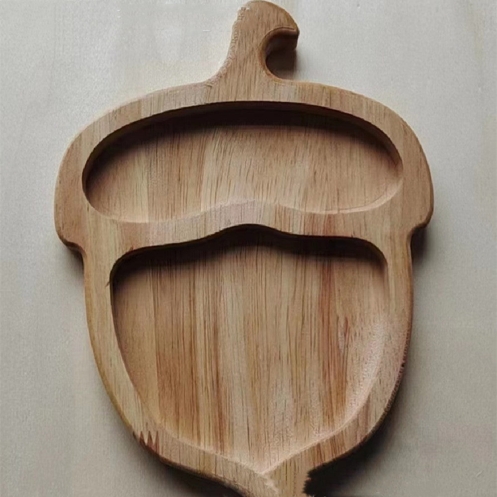 TimberTales Tray – Wooden Snack Tray with Fruit & Animal Patterns