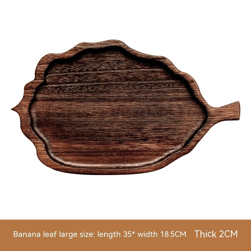 Aokami Japanese Leaf-Shaped Wooden Tray