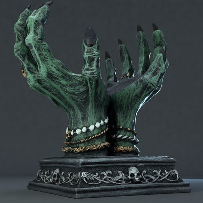 MystiCraft Resin Witch Hand Ornament – Unique Globe & Storage Decorative Sculpture