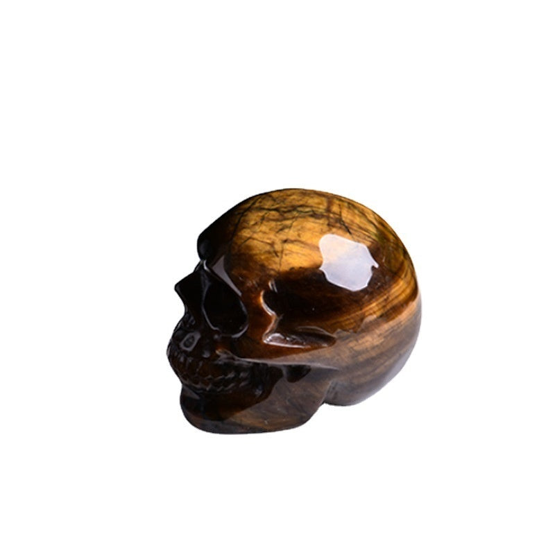 Natural Crystal Skull Semi-precious Stone Carving Crafts Ornaments