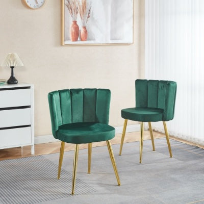 Velouria W234 Luxury Modern Dining Chair (Set of 2) with Golden Metal Legs - Tavira Store | A Luxario Labs Ltd Brand. 