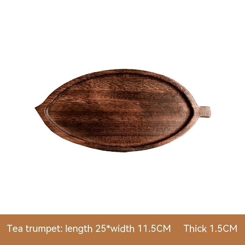 Aokami Japanese Leaf-Shaped Wooden Tray