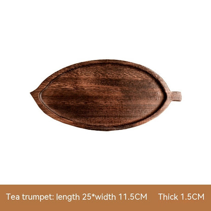 Aokami Japanese Leaf-Shaped Wooden Tray
