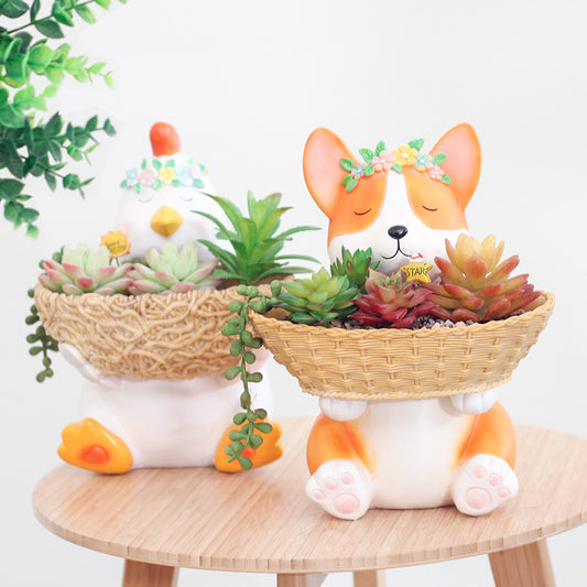 Creative Animal Pattern Storage Tray for Desktop Stand