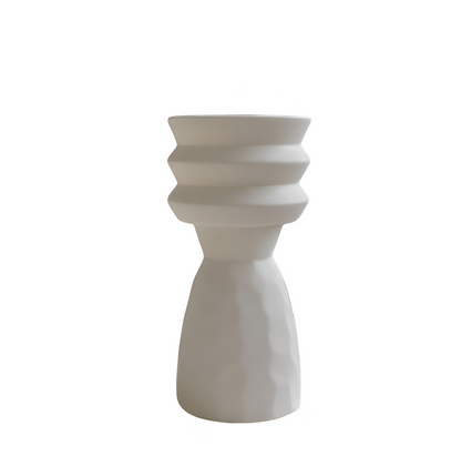 Elena Studio White Plain Ceramic Vase – Minimalist Polished Straight Design - Tavira Store | A Luxario Labs Ltd Brand. 