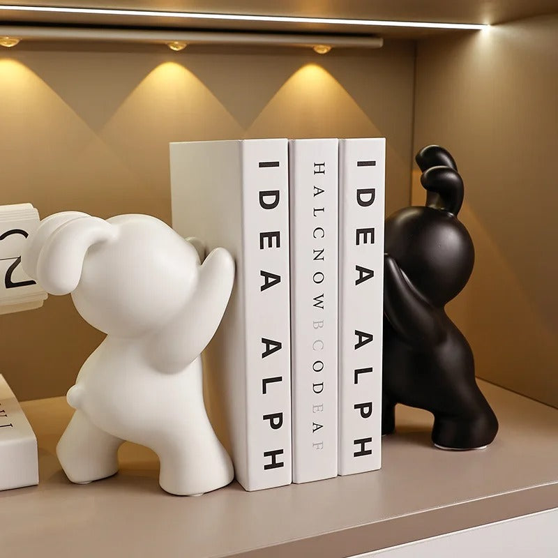 Veloria Designer Ceramic Rabbit Bookend – Cute Style Porcelain Decoration