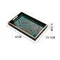 LuxeCraft Agate Stone Pattern Glass Tray – Handmade Decorative Wood & Glass Tray
