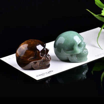 Natural Crystal Skull Semi-precious Stone Carving Crafts Ornaments