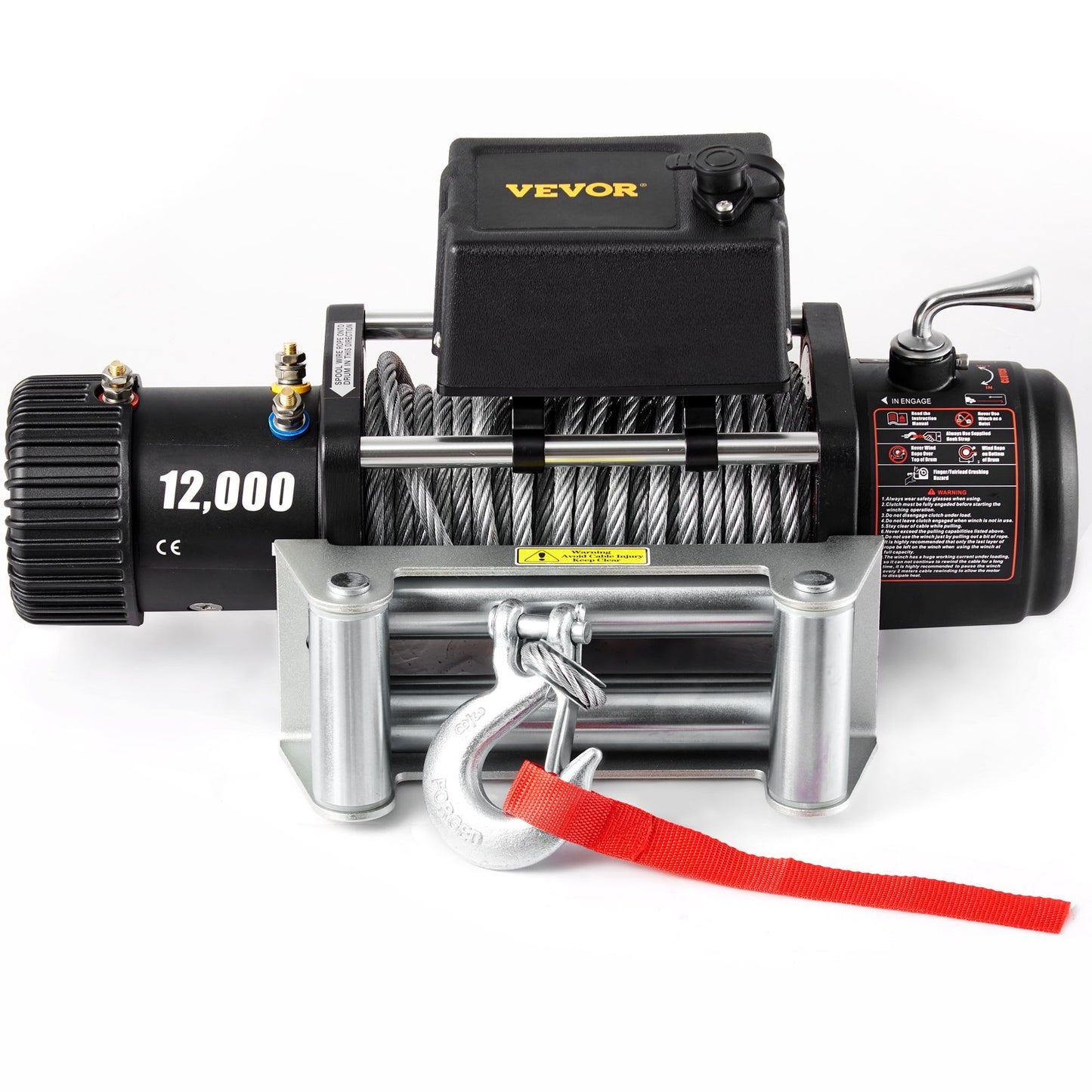 Truck Winch 12000lbs Electric Winch 85ft 26m Steel Cable 12V Remote Control