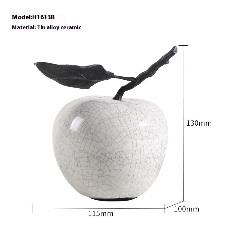 Minimalist Creative Crack White Marble Apple Pear Decoration