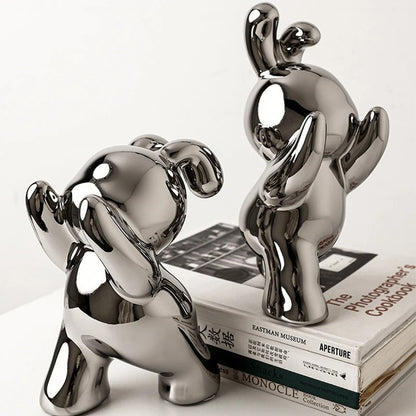 Veloria Designer Ceramic Rabbit Bookend – Cute Style Porcelain Decoration