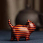 Handcrafted Sandalwood & Ebony Cat Figurines – Minimalist Wooden Animal Ornaments Collection