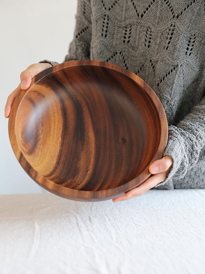 KiyomiCraft Japanese Natural Wooden Bowl – Handmade Food Container