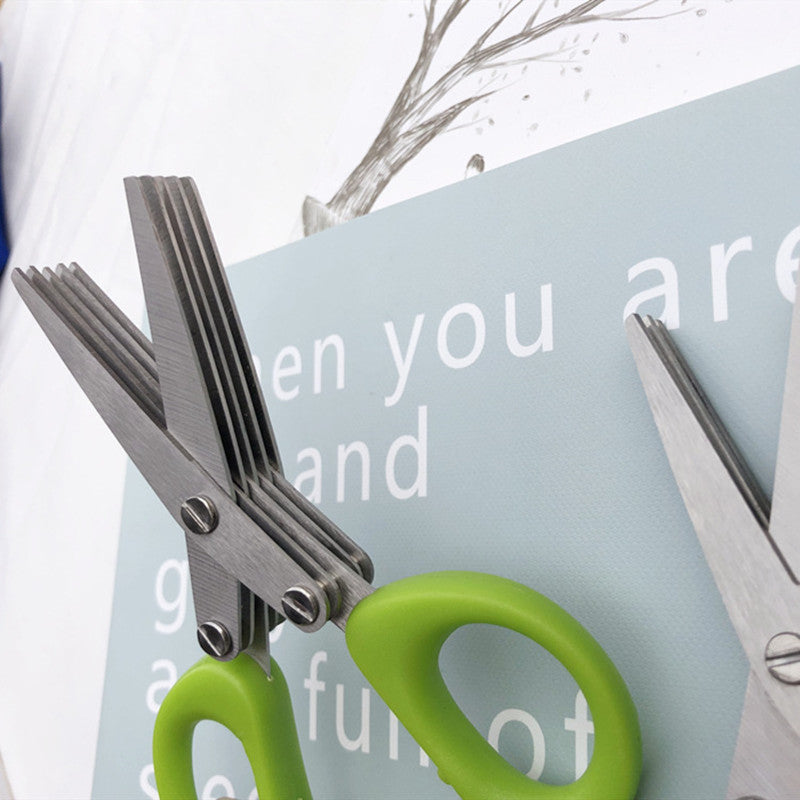 HerbiCut Multi-Layer Stainless Steel Kitchen Scissors – Quick Cutting Tool for Herbs, Onions, Seaweed & Spices