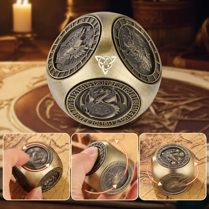 Diceoria 6-Pack Retro DND Dice Wheel Gift Set – Metal Polyhedral RPG Game Accessories
