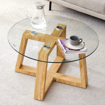 Modern and functional round coffee tables. Clear, tempered glass.