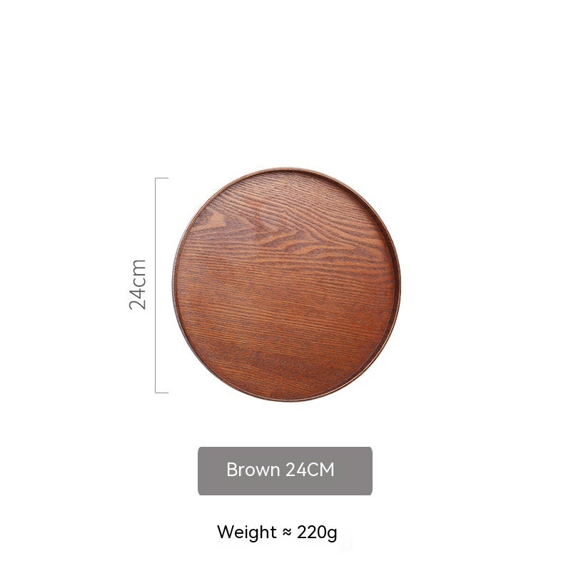 KowaWood Japanese Wooden Tea Tray – Round Serving & Storage Plate