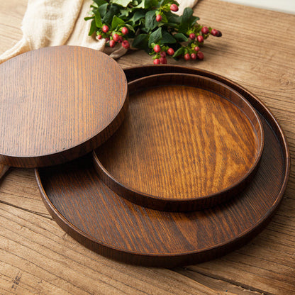 Aureloft Tray – Luxury Solid Wood Round Deep Tray