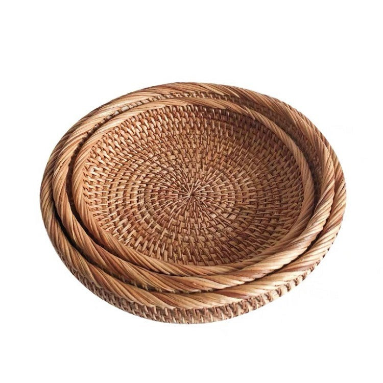 Modern Bamboo Basket Coffee Fruit Plate
