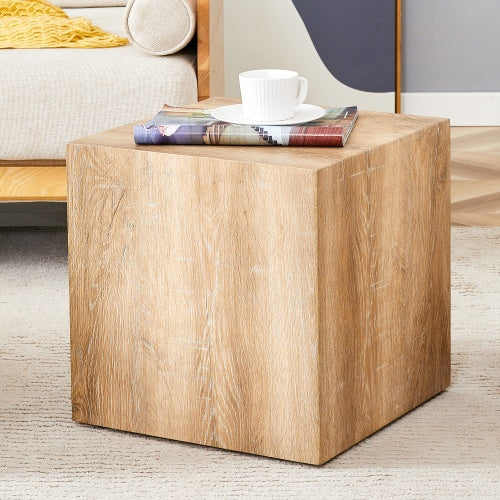 Woodform Square Coffee Table – Modern MDF Light Wood Texture, Minimalist Design, Ready-to-Use