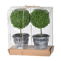 Verdantia Mini Faux Potted Boxwood Topiaries – Set of 3 Decorative Indoor Green Plants