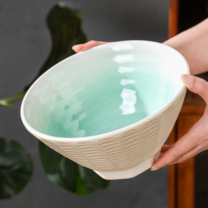 Premium Retro Kiln Baked Household Ceramic Large Ramen Bowl
