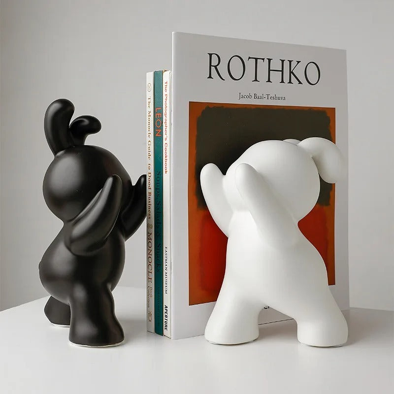 Veloria Designer Ceramic Rabbit Bookend – Cute Style Porcelain Decoration
