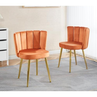 Velouria W234 Luxury Modern Dining Chair (Set of 2) with Golden Metal Legs - Tavira Store | A Luxario Labs Ltd Brand. 