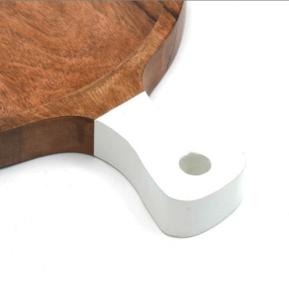RusticOak Wooden Cheese Cutting Board – Premium Mango Wood Charcuterie Serving Platter