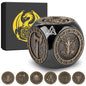 Diceoria 6-Pack Retro DND Dice Wheel Gift Set – Metal Polyhedral RPG Game Accessories