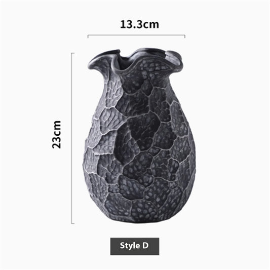 Handmade Retro Wabi-sabi Style Ceramic Vase Light Luxury High-end Feel