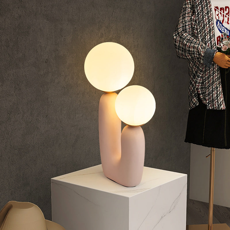 Two-arm decorative table lamp