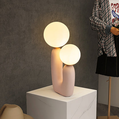 Two-arm decorative table lamp