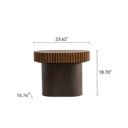 Handcraft Round Nesting Coffee Table Set Of 2, - Chic Wave Stripe
