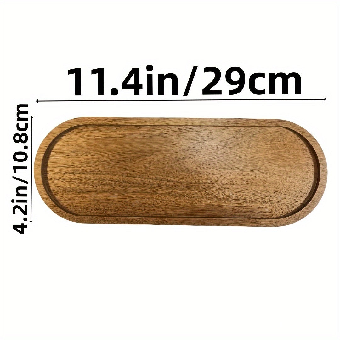 MoriWood Japanese Acacia Wood Serving Tray – Elegant Fruit & Tea Tray