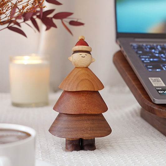 Eterna Wooden Cute Healing Ornament – Half-Handmade Desktop Decoration