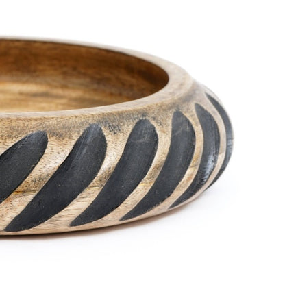 Dannel Edwin Handmade Wooden Bowl with Black Filler – Rustic Mango Wood Elegance
