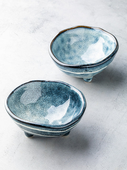 Porcevera Dish – Retro Porcelain Seasoning Dish with Colored Glaze Finish