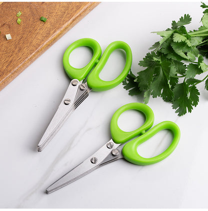 HerbiCut Multi-Layer Stainless Steel Kitchen Scissors – Quick Cutting Tool for Herbs, Onions, Seaweed & Spices