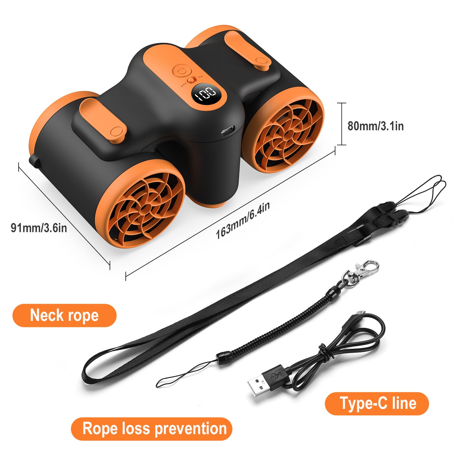 Portable Rechargeable Waist Fan – Ultra Quiet Wearable Handheld Electric Air Cooler