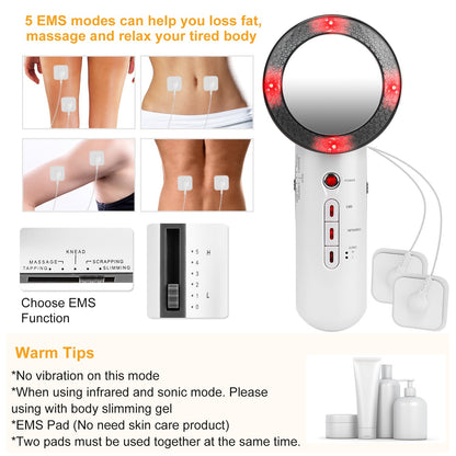5 Mode Ultrasonic Body Shaping Device – EMS Infrared Massager for Slimming, Skin Care & Pain Relief